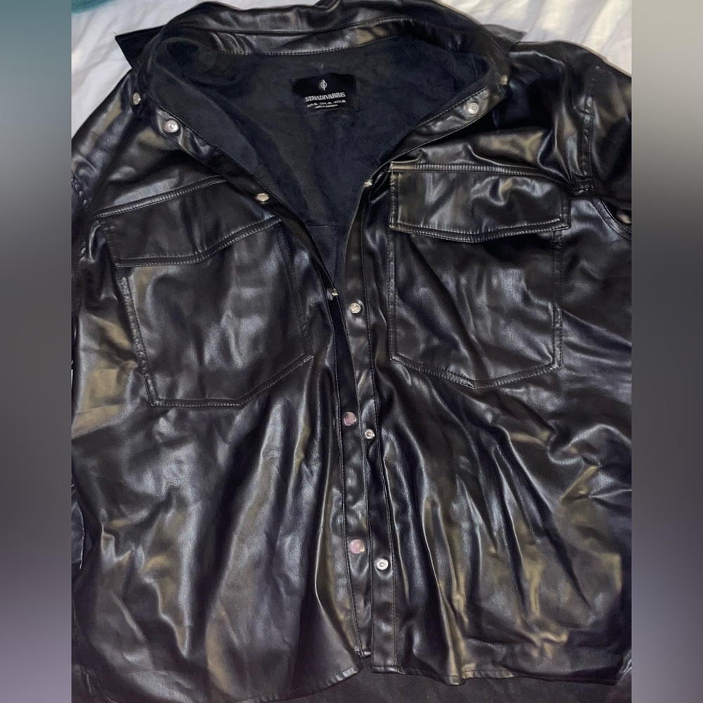 Faux Leather Jacket from Stradivarius, Size XL